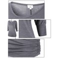 thumbnail image 3 of Matchstick Women's 3/4 Sleeve Basic Drape Top with Side Shirring, 3 of 4