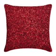 thumbnail image 1 of The HomeCentric Housse de Coussin Décorative, Taies d'Oreiller Format Euro Rouges, Lot de 2, 26x26 Pouces (65x65 cm) Housses d'Oreiller Euro en Soie, Couleur Unie, Bling, Ornées de Sequins, Oreiller Euro - Paillettes Rouges, 1 of 3