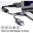 thumbnail image 3 of KOMI USB C to USB Adapter, 2 Pack USB C Male to USB 3.0 Female Adapter, Thunderbolt 3 to USB Female Adapter OTG Compatible with MacBook, iPad Pro, Galaxy, Type C Devices, Space Grey, 3 of 5