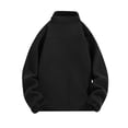 thumbnail image 3 of SBYOJLPB Jackets for Men Men'S Solid Color Pocket Zipper Long Sleeved Fleece Cotton Jacket, 3 of 5