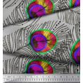 thumbnail image 3 of Soimoi Tissu en Satin Modal Imprimé Plume de Paon, Largeur 42 Pouces, 3 of 3