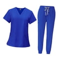 thumbnail image 3 of Female Scrub Set V Neckline Nurse Workwear for Beauty Center SPA Cosmetology L, 3 of 8