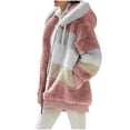 thumbnail image 4 of FAIWAD Women's Full Zip Fuzzy Fleece Hooded Coat Color Block Drawstring Fall Winter Warm Coat with Pockets, 4 of 6