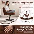 thumbnail image 4 of Costway Armless Office Desk Chair Modern Swivel Vanity Chair with Adjustable Height Brown, 4 of 10