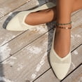 thumbnail image 3 of Womens Mesh Pointy Toe Dressy Shoes Breathable Spring Fall Slip on Low Heels Walking Flat Office Work Loafers, 3 of 6