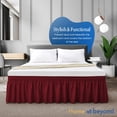 thumbnail image 3 of 18" inch Drop Bed Skirt | Alberta King Size Wrap Around Style Bedskirt | Microfiber Made | Burgundy, 3 of 6