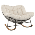 thumbnail image 3 of HOMETRENDS Isla Steel Outdoor Rocking Chair with Cushion, Cream, 3 of 11