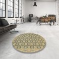 thumbnail image 3 of Ahgly Company Tapis d'Intérieur Carrés Abstraits Bruns Abstraits pour Aire, 3 Pieds Carré, 3 of 6