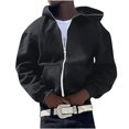 thumbnail image 1 of TIMIFIS Men's Zipper Hoodie Sweatshirt Jacket Fall Fashion Solid Lightweight Long Sleeve Jacket with Pockets, 1 of 5