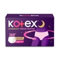 thumbnail image 1 of Kotex Overnight Period Panties (Small/Medium Size, Pack Of 10 Panties) For Heavy Flow Period Protection | With 360 Degree Anti-Leakage Design & Airy-Soft Fabric | 1 Panty = ~3 Regular Pads, 1 of 4