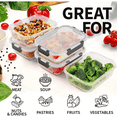 thumbnail image 3 of 5-Pack Borosilicate Glass Meal Prep Containers (36oz) - Airtight Lids, Stackable, Microwave/Oven/Freezer/Dishwasher Safe (4.5 Cup), 3 of 8