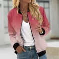 thumbnail image 2 of Swstbby Liquidation d'Économies d'Automne! Vestes d'Automne pour Femmes, Chandail à Manches Longues Ample pour Femmes avec Fermeture Éclair, Veste Décontractée en Grosse Maille Style Baseball Rose G, 2 of 5