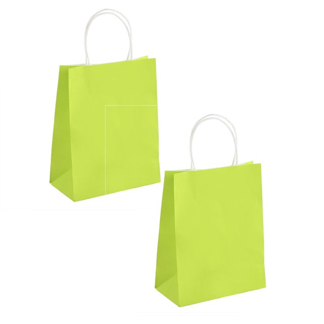 Oleegame 2PC 4Pcs Hand Paper Bag Kraft Paper Bag Packing Gift Bag Colorful Shopping Bag Green