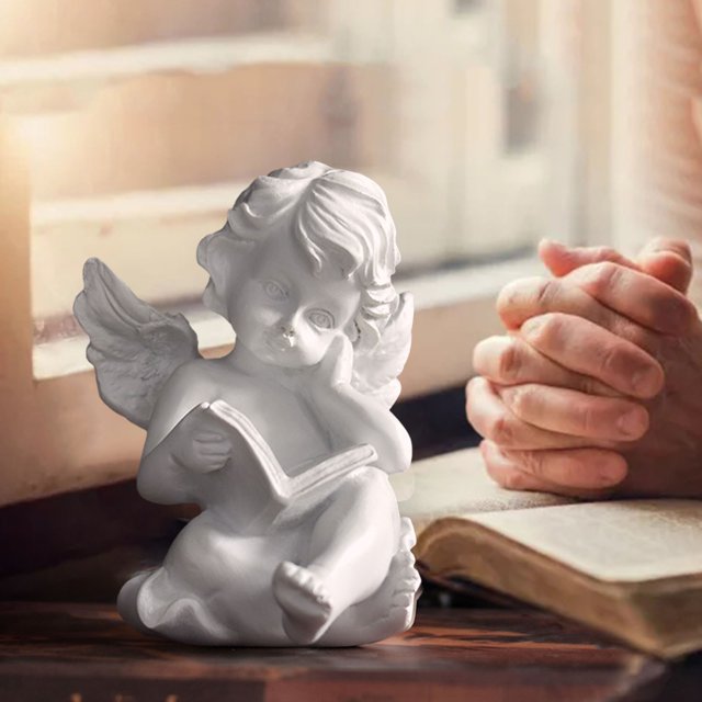 BKER Mignonne Petite Statue d'Ange pour Intérieur et Extérieur Maison