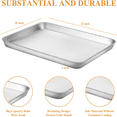 thumbnail image 2 of CNKOO Toaster Oven Pans Set of 2 Stainless Steel Toaster Oven Tray Rectangle Size 9 x 7 x 1 inch  Rust Free & Deep Edge  Thick & Sturdy  Easy Clean & Dishwasher Safe, 2 of 7