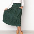 thumbnail image 4 of Jupes pour Femmes Mode Jupe Longue Imprimée Léopard Floral Poche Pressée Plissée Style Vêtements pour Femmes Jaune TG, 4 of 5