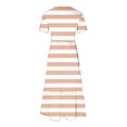 thumbnail image 3 of Qertyioot Femmes Été Casual Manches Courtes Robe Col Rond, Floconneux Étagé Maxi Robe de Plage avec des Poches de Couleur Robes d'Appariement, 3 of 4