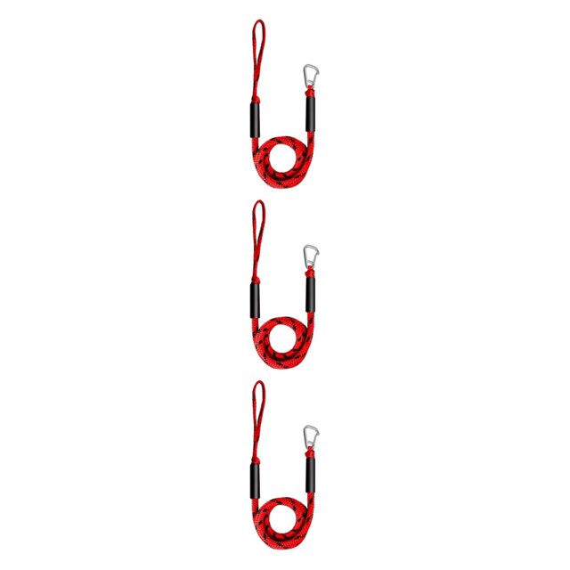 Transemion 2 Pcs Ligne de Quai Durable et Robuste avec Crochet Partenaire d'Amarrage Fiable Fort Rouge Noir 3Ensemble