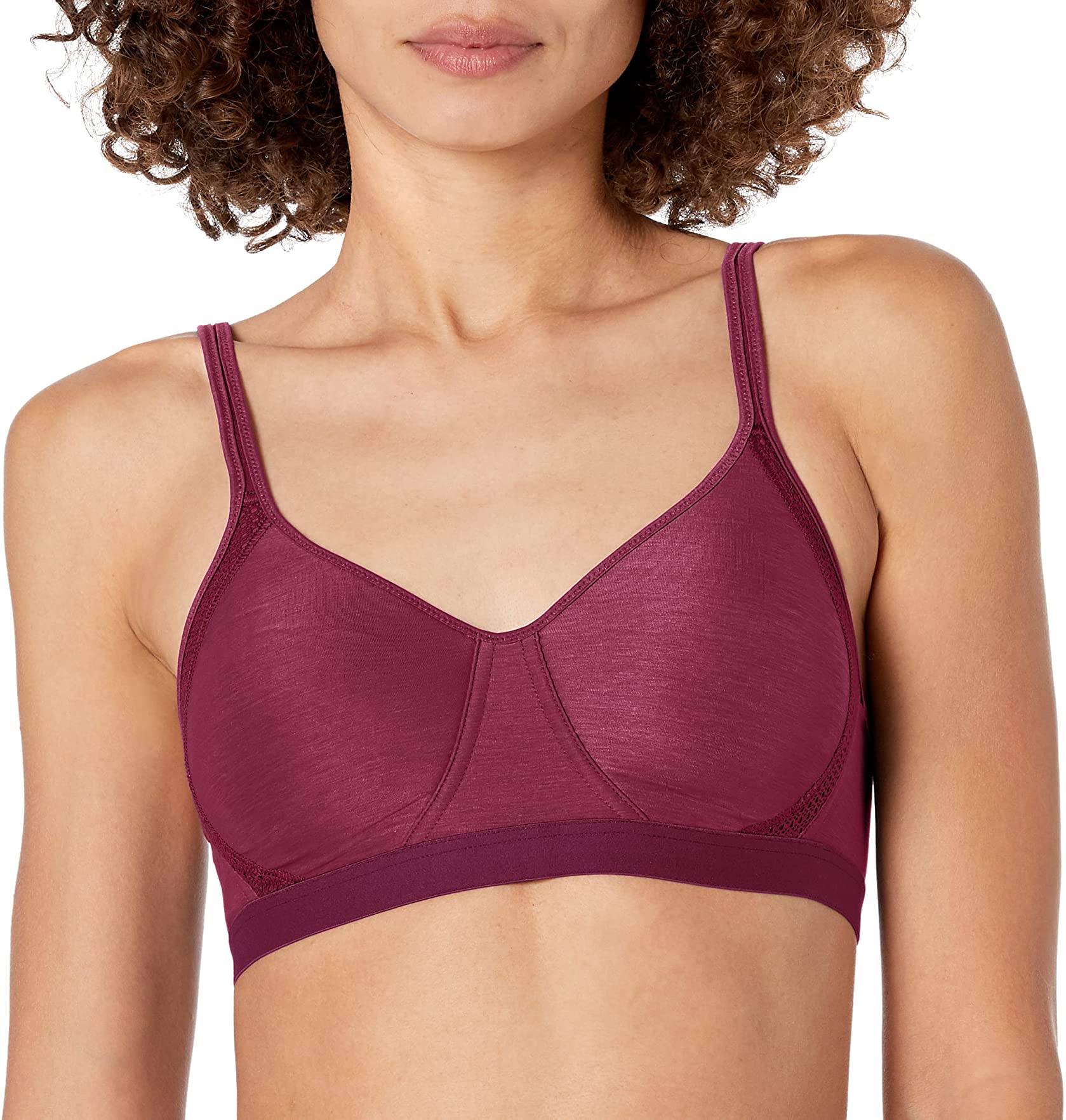 Hanes Womens X-Temp Foam Wirefree Bra, M, Galactic Red Heather