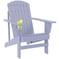 thumbnail image 1 of Outsunny Classic Adirondack Chair with Cup Holder for Backyard Grey, 1 of 10