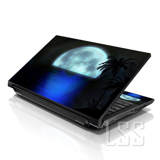 LSS Laptop Skin Sticker Decal Cover Beach Moon Light Pattern Fits 17" to 19" Laptops