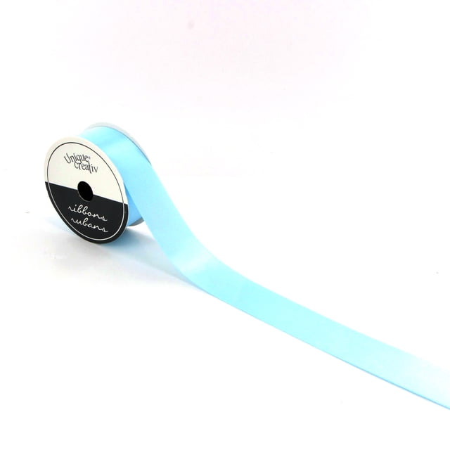 UNIQUE CREATIV Ribbon, Single Face Satin, Light Blue, 25 mm × 5.4 m (1 in × 18 ft)
