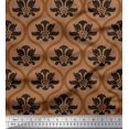 thumbnail image 1 of Soimoi Georgette Viscose Fabric Ogee Damask Printed Fabric 1 Yard 42 Inch Wide, 1 of 5