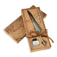 thumbnail image 4 of kurtrusly European Retro Feather Quill Alloy Pen Dip Dip Feather Pen Nib Calligraphy Writing Pen Gift Set With Ink Bottle, 4 of 7