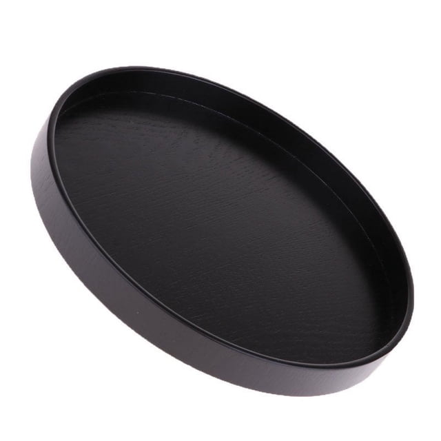 Plateau en Bois Noir Modèle Présentoir de Table de Sable Support de Plate-Forme 33x2cm