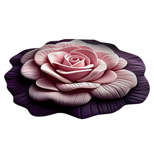 3D Visual Stereo Flower Shaped Mud Floor Mat for Living Room and Bedroom Non- Easy Care Stain- Stylish Rug for Home