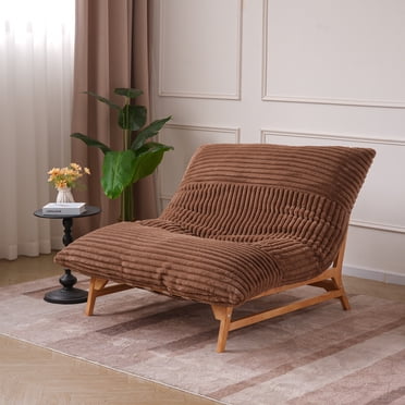 The Magic Home 47.24" Oversized Accent Chair Sofa Recliner Chaise, Brown