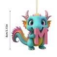 thumbnail image 3 of Fridja Personalized Dinosaur Christmas Ornament 26 Letters Hanging Pendant Ornaments 2024 Plastic Initial Monogram Xmas Tree Decorations with Hanging Rope Unique Customized Fun Gift for Kids (M), 3 of 4
