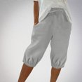 thumbnail image 2 of Timegard Shorts for Women Elastic High Waisted Drawstring Cinch Bottom Casual Half Shorts with Pockets, 2 of 6