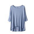 thumbnail image 2 of AherBiu T-Shirts pour Femmes à Col Rond, T-Shirts de Pyjama Amples, Été, Légers, Doux, Tunique à Manches Courtes, Hauts, Couleur Unie, 2 of 3