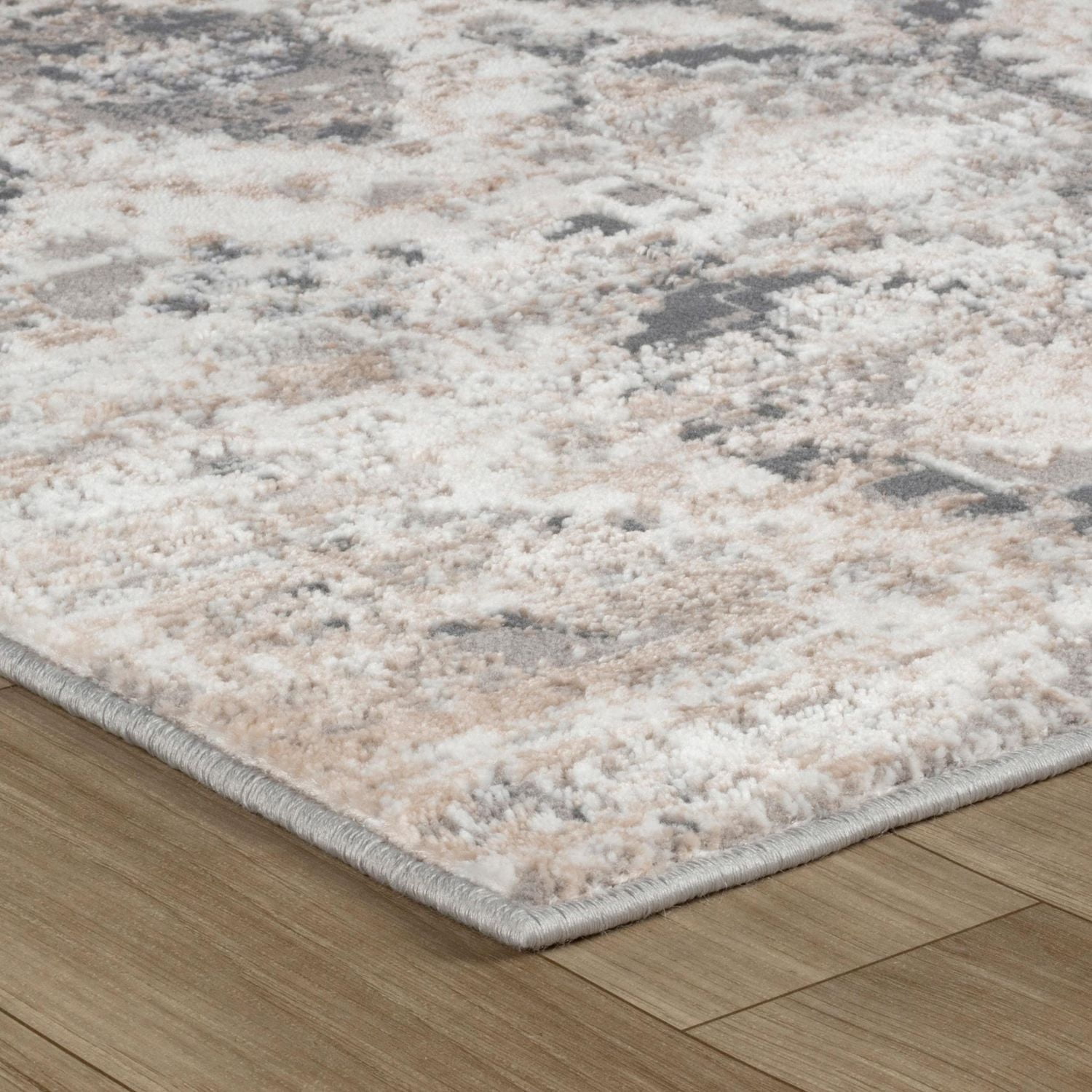 Tapis d'interieur Rug Branch Atlas Fractal, beige gris, moderne - Salon, chambre, salle a manger et cuisine