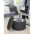 thumbnail image 1 of Convenience Concepts Designs4Comfort Round Shoe Ottoman in Gray Fabric, 1 of 6