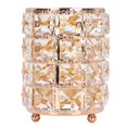 thumbnail image 2 of Crystal Glass Cosmetic Box,  Texture Handcraft Crystal Makeup Brush Holder Personality Rounded  for Office Gold,Silver, 2 of 7