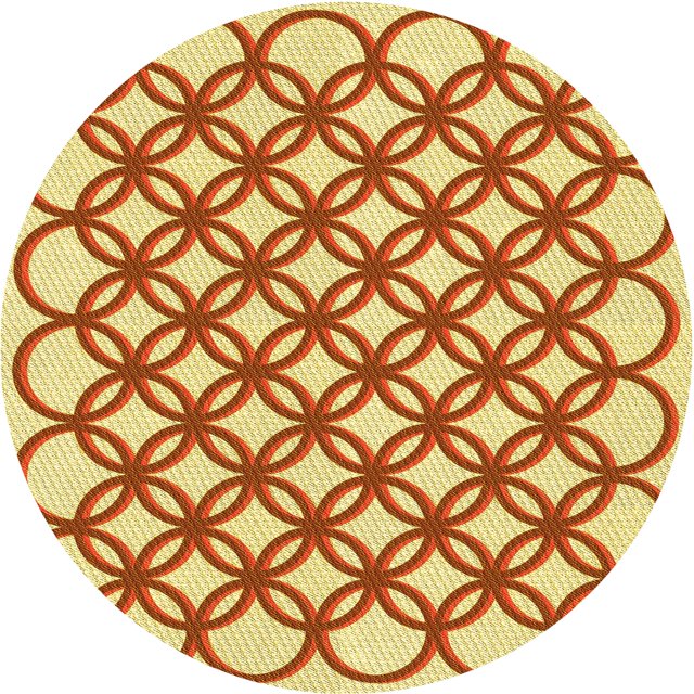 Ahgly Company Machine Washable Indoor Round Transitional Orange Red Orange Area Rugs, 8' Round
