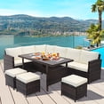 thumbnail image 1 of Costway 7 PCS Patio Furniture Set Rattan Sectional Conversation Sofa Coffee Table Porch, 1 of 9