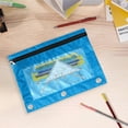 thumbnail image 5 of Dvruxg 2 Pcs Trousse à Crayons, Trousse à Crayons Trois Trous Fermeture Éclair Simple Sac de Rangement Transparent en PVC, Grande Capacité Trousse à Crayons avec Fermeture Éclair Classeur Transparent, 5 of 5