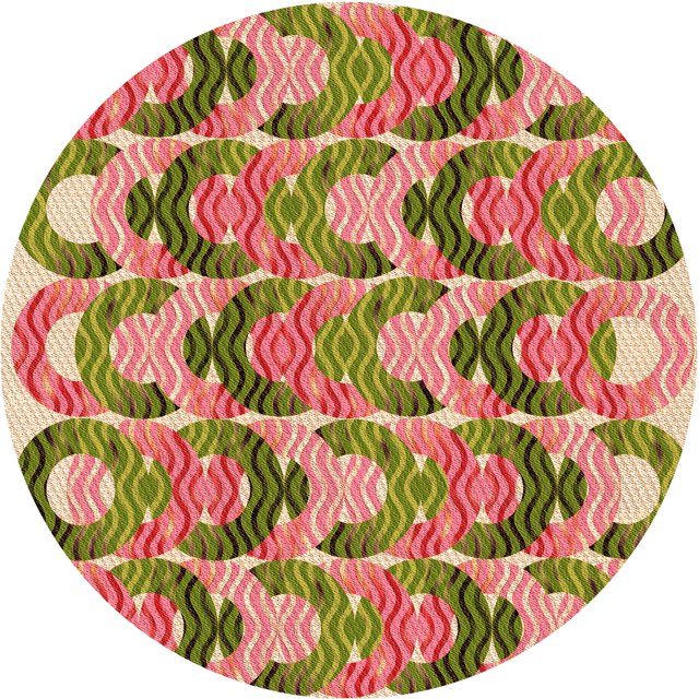 Ahgly Tapis Rond Lavable en Machine Intérieur Transitionnel Rouge Châtaigne, 3 Pieds Rond