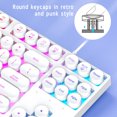 thumbnail image 3 of Clavier USB Filaire, Clavier de Jeu Rétroéclairé Coloré Rond à 87 Touches, Clavier d'Ordinateur Ergonomique Mécanique Tactile Prêt à l'Emploi pour Ordinateur de Bureau, Portable, PC, 3 of 8