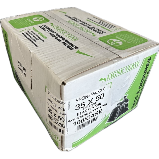 Green Line, Industrial Garbage Bags, 35x50 XXX-Strong, 100/case
