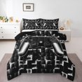 thumbnail image 2 of YST Gaming Bedding for Boys, Gamepad Twin Size Comforter Sets, Grey Geometric, Black Reversible, 2 of 7