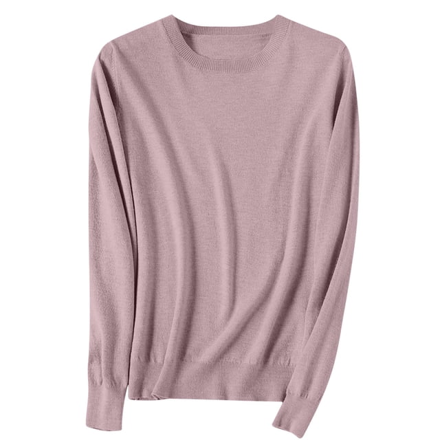 Timegard Womens Sweaters Crewneck Comfy Knit Pullover Fall Winter Casual Solid Color Long Sleeve Tops