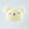 thumbnail image 2 of Penkiiy Toddler Girls Boys Winter Hat Kids Pom Pom Beanie Hats Baby Faux Fur Pom Beanies Warm Soft Toddler Hats White, 2 of 3