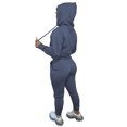 thumbnail image 4 of MAWCLOS Ensemble de Survêtement Deux Pièces pour Femmes Ensemble de Jogging à Manches Longues à Capuche Bleu Marine 3TG, 4 of 4