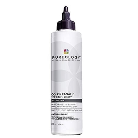 Pureology color Fanatic Top coat + Sheer clear Hair Toner Hair gloss Treatment clear Hair glaze for Brunette & Black Hair 67 Fl Oz