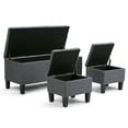 thumbnail image 2 of Atlin Designs Ottomane de Rangement 3 Pcs, Gris, 2 of 6