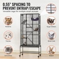 thumbnail image 3 of KFFKFF 69" Metal Small Animal Cage 4-Tier Rolling Ferret Cage with Tray 3 Ramps, 3 of 9